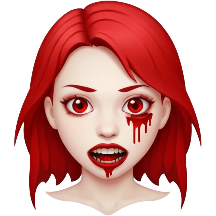 Vampir, Girl, Fangs, Blood emoji