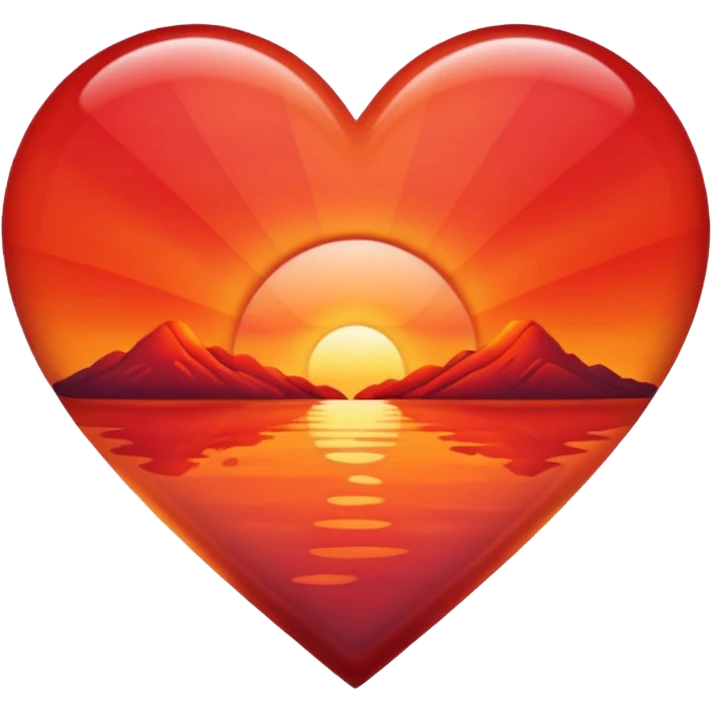  heart with sunset inside  emoji