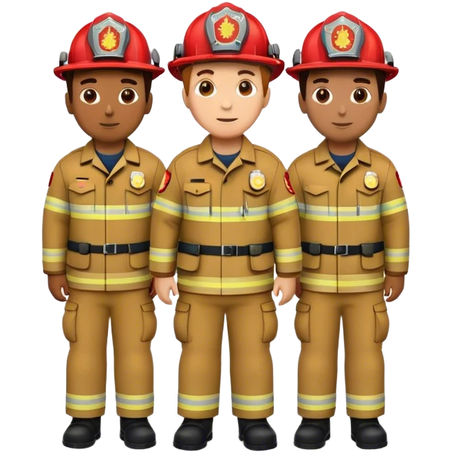 Two fireman and a EMT standing together  emoji
