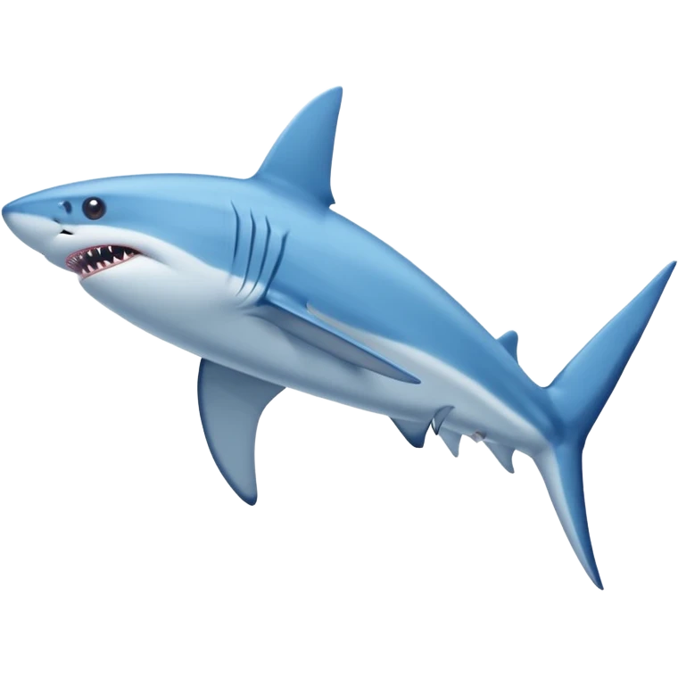 Tralalero Tralala. It has the appearance of a blue shark, with elongated side fins that create legs. On its three feet, it wears blue Nike shoes. emoji