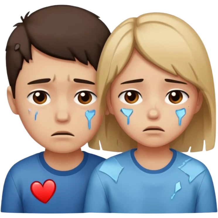 boy and girl heart big break emoji