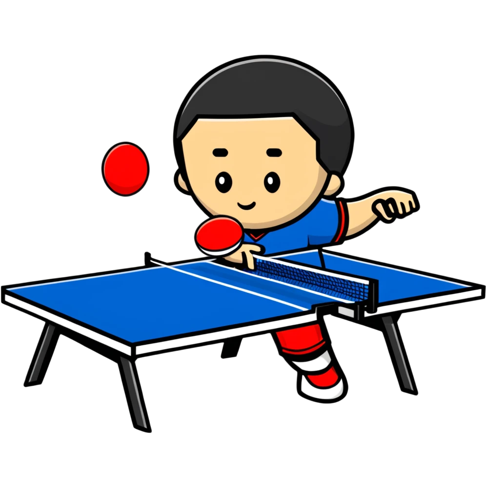 table tennis player in action emoji