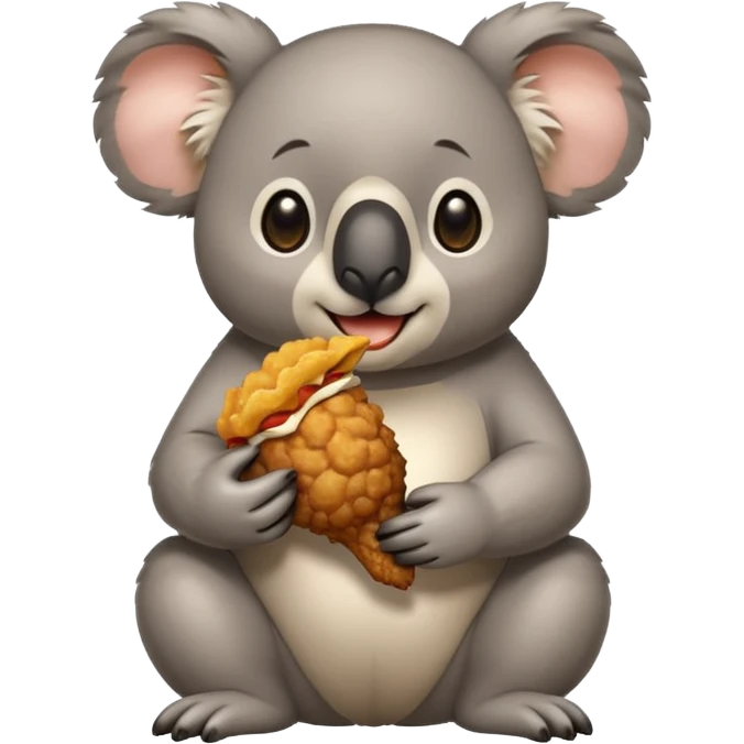 un koala comiendo una pieza de pollo emoji