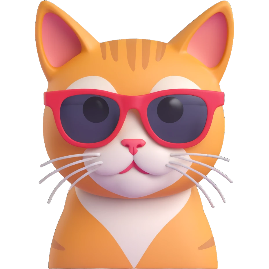 A cat wearing sunglasses emoji