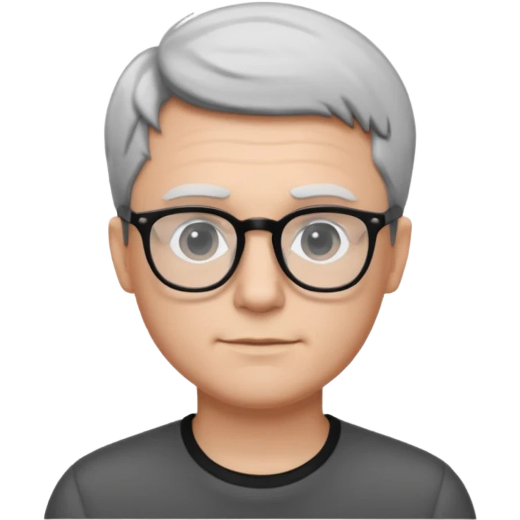 padre con gafas poco pello y color blanco y negro sin arujas emoji