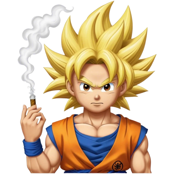 Super saiyan 3 goku smokin a hemp doobie emoji