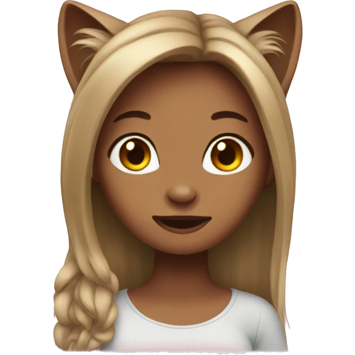 woman cat with long hair  emoji