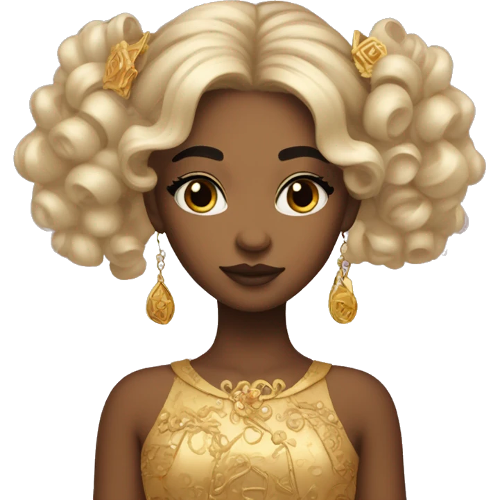 Create the zodiac sign leo as a girl with elaborate makeup and dress that matches the zodiac sign  emoji