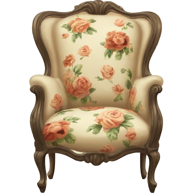 Vintage chair with flower design emoji