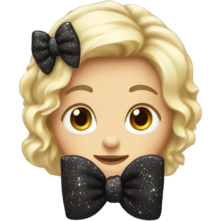 Black sparkly bow emoji