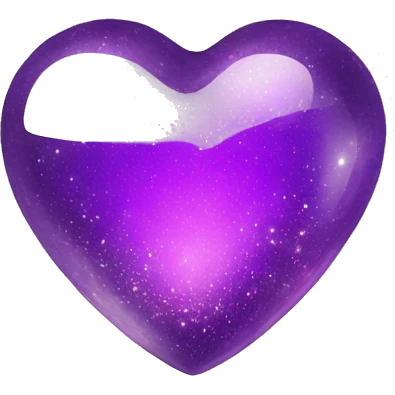 Sparkly Purple glass heart emoji