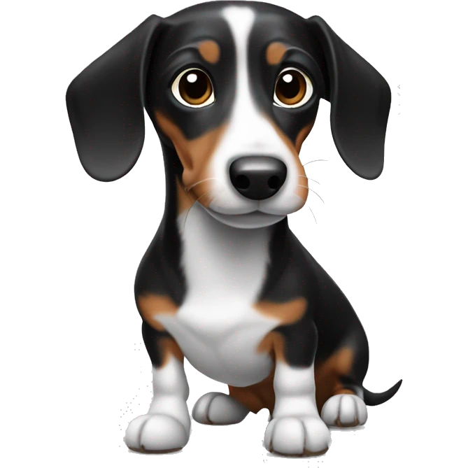 black and white dachshund emoji