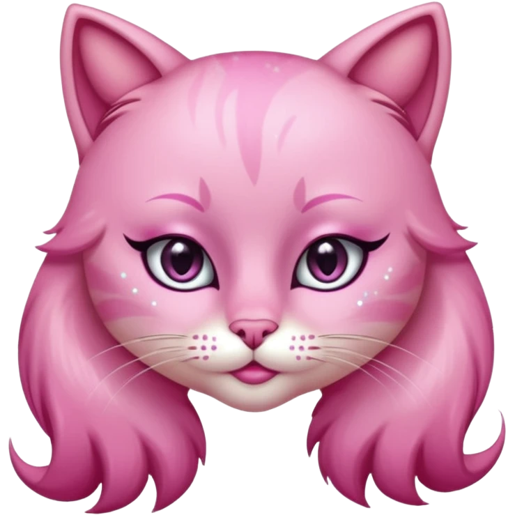 glitter sexy pink cat emoji