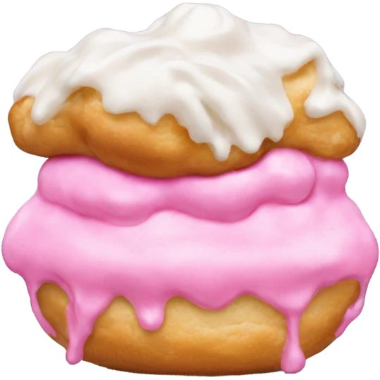 cream puff with pink icing emoji
