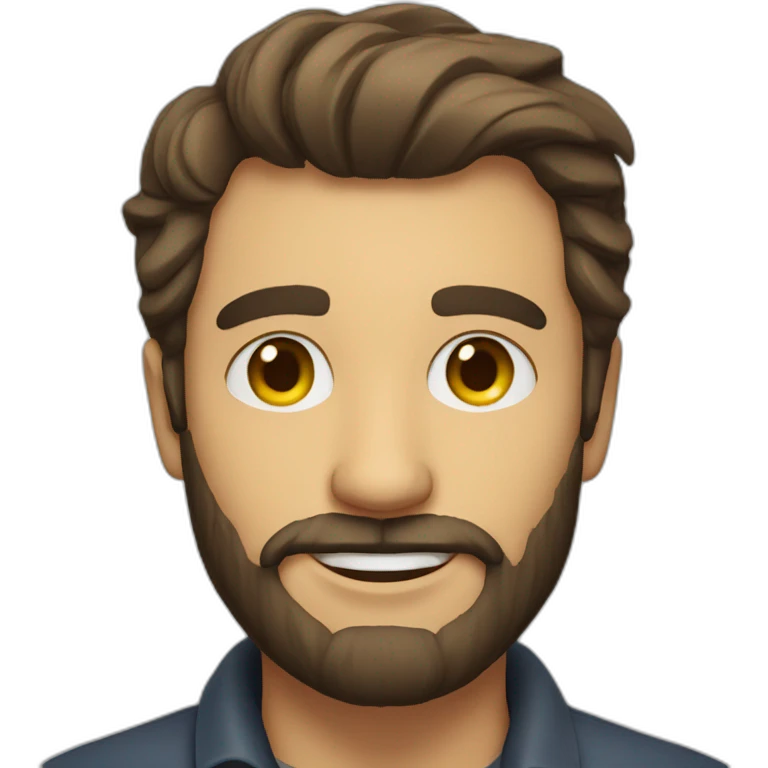 handsome optimist man and beard emoji