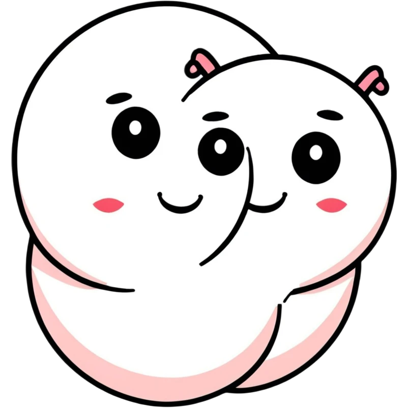 playful cartoon style, a pair of smiling cartoon faces shaped like boobs, non-explicit and fun emoji