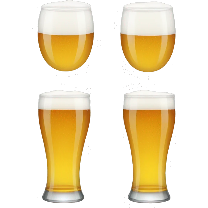 4 empty beer glasses emoji