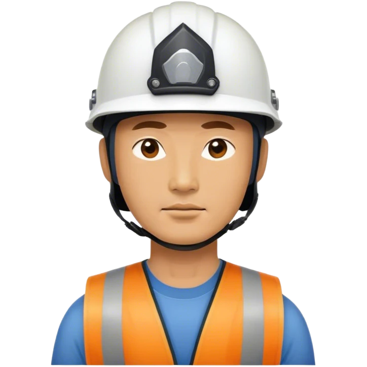 photorealistic korean worker middle age man 
in a helmet emoji