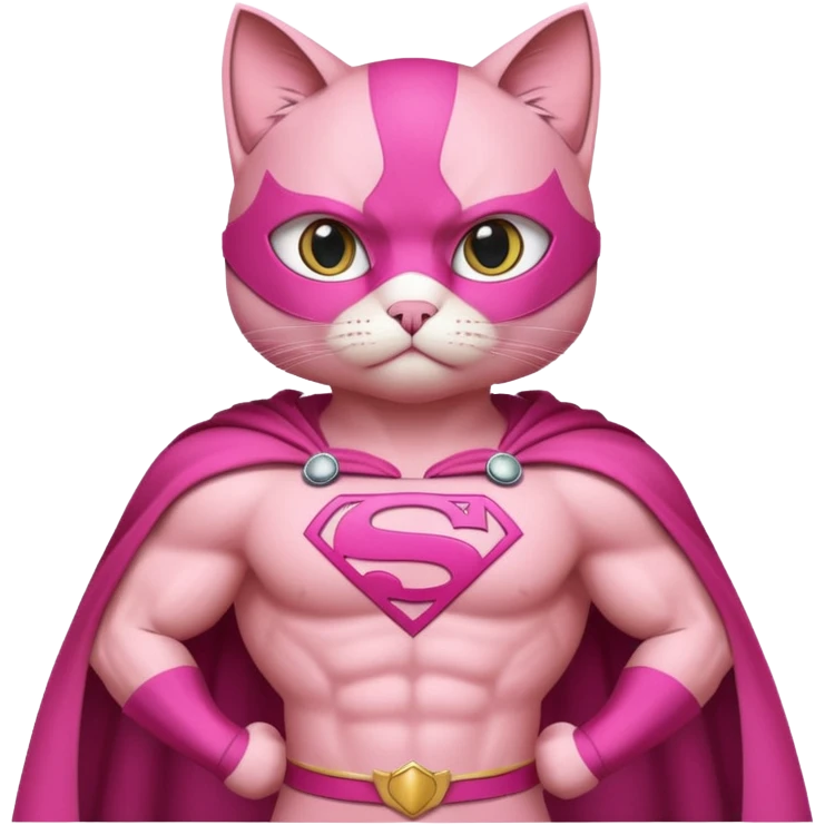 pink superhero cat emoji