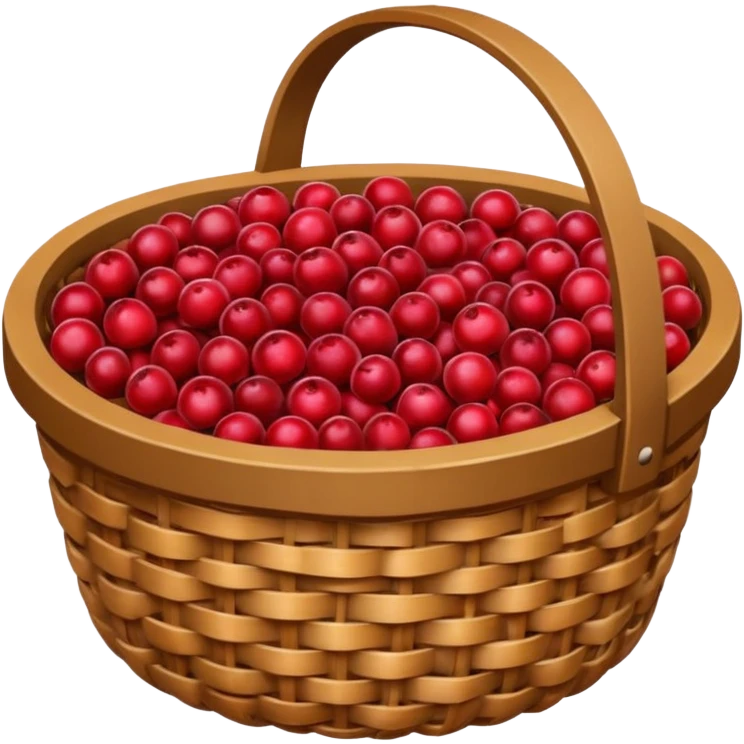 wicker basket with cranberries  emoji