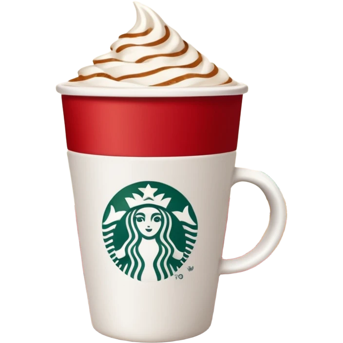 Starbucks cup in Christmas morning emoji