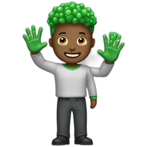 whose husband waves and has green stones instead of a spike emoji