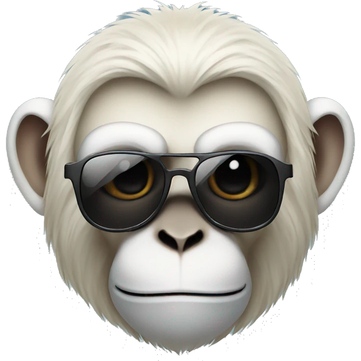 white monkey with sunglasses  emoji