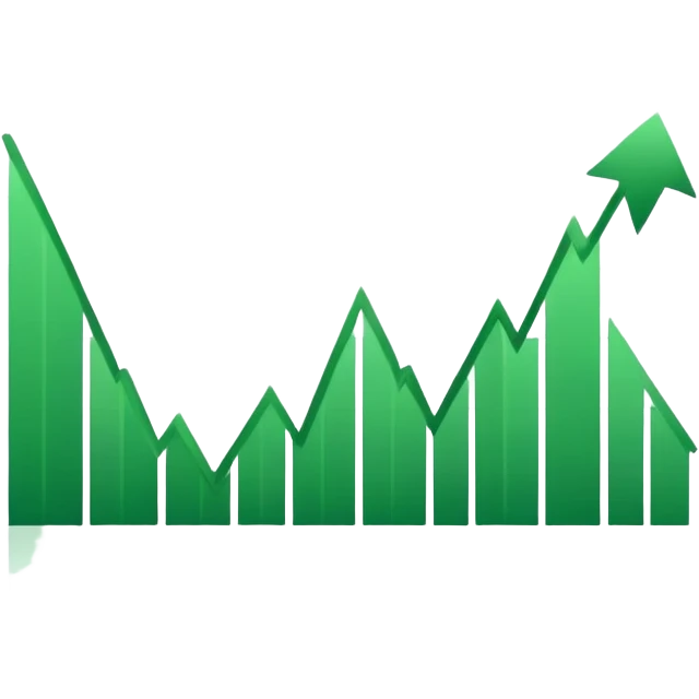 stock market chart with upward trend emoji