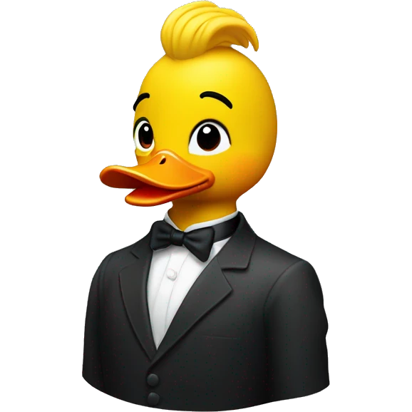 Rubber duck with a quiff emoji