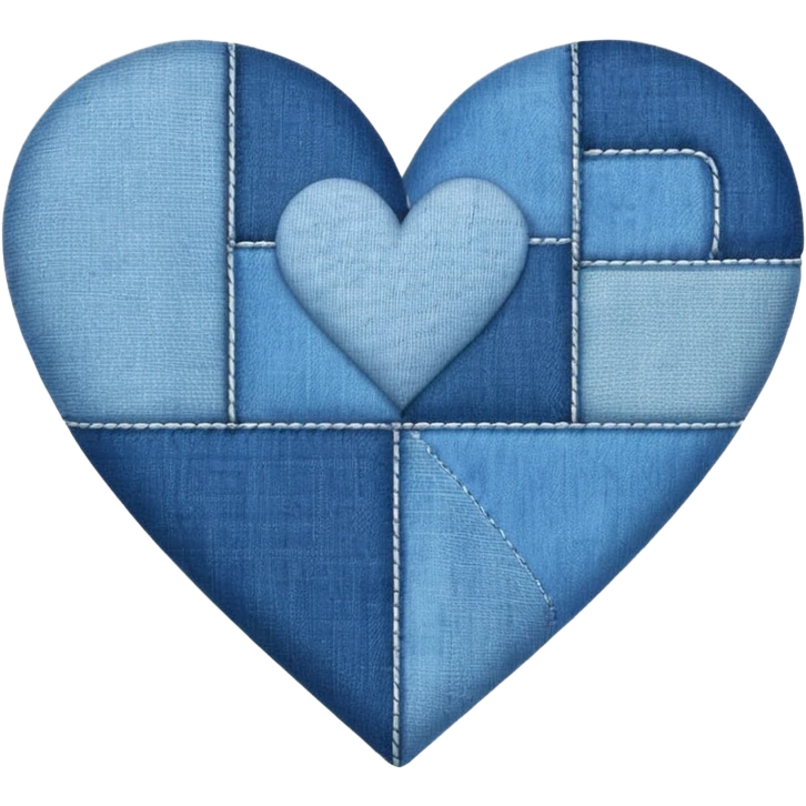 blue heart with patchwork pattern emoji