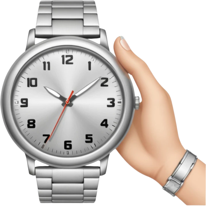 A hand with a watch emoji