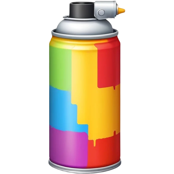 Minimalist multicolored spray paint can, clean simple design with a few distinct color blocks rather than swirls, modern and sleek emoji