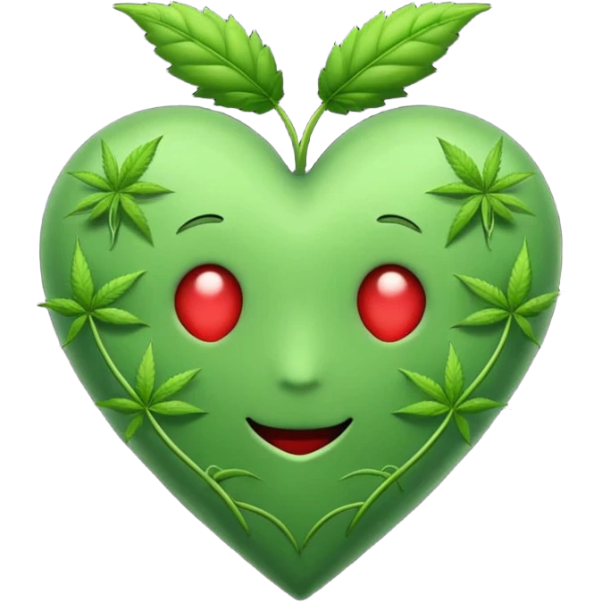 Animated weed heart emoji