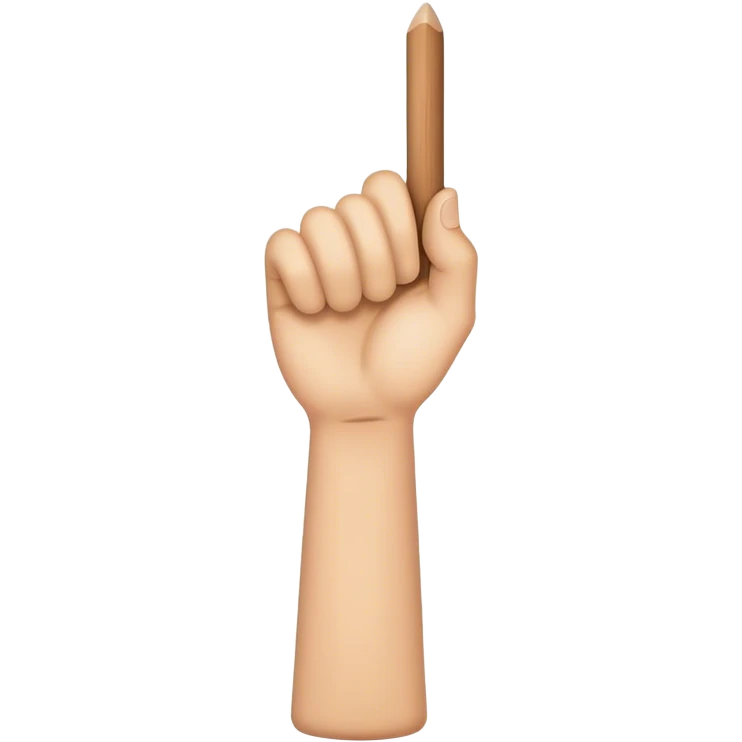 Hand holding Woodstick pointing emoji
