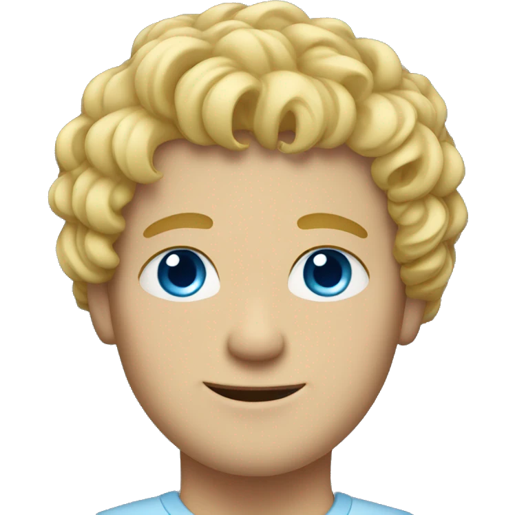 blond curls, male, blue eyes emoji