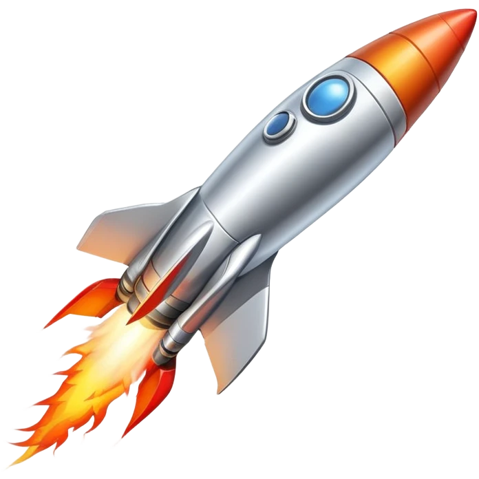 Rocket ship blasting off  emoji