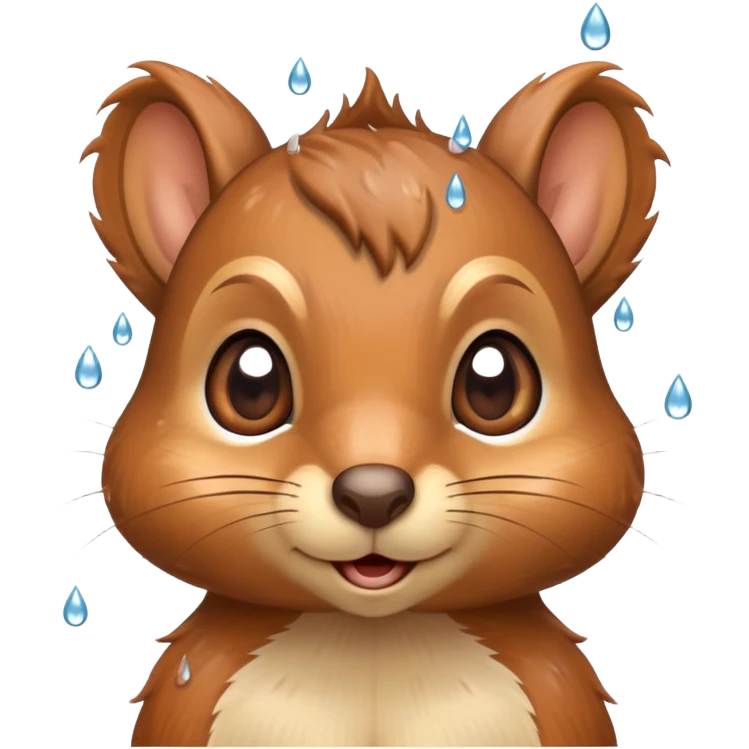 Squirrel heart eyes rain over head emoji