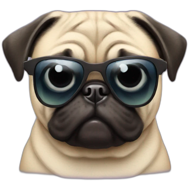 Pug with sunglasses  emoji