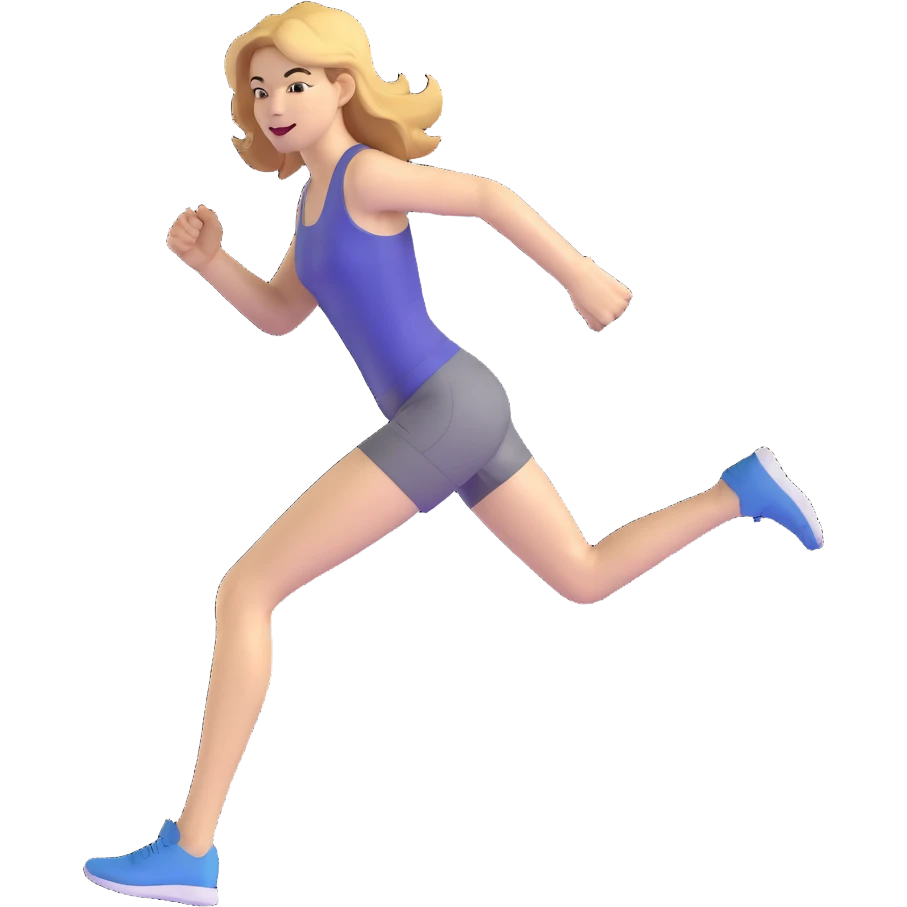 Michelle Monaghan running, female actress with honey blonde hair emoji