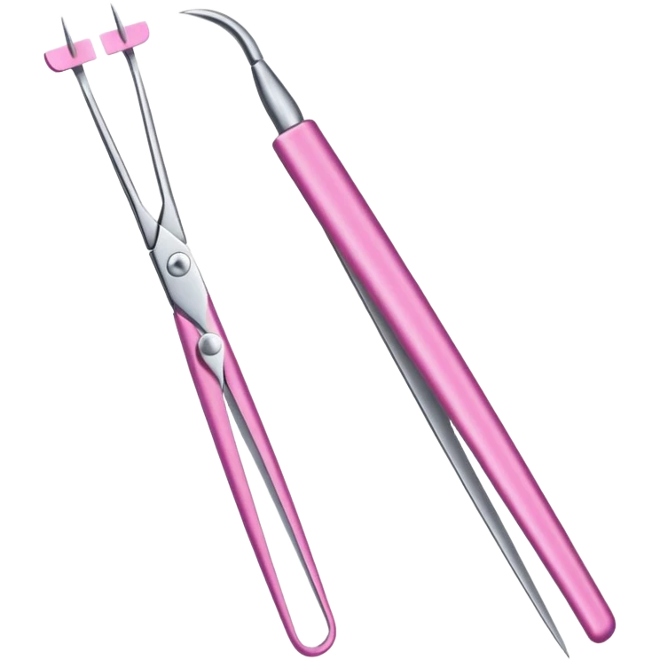 Curved tweezers for pink eyelashes emoji