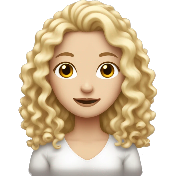 white girl with really curly long blonde hair emoji