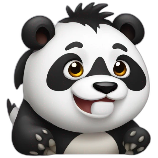 A panda bear mixed with a dino emoji