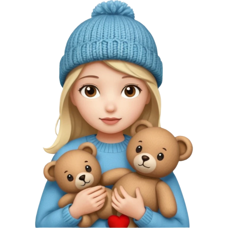 hat girl with bear  emoji