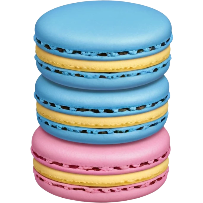 Blue Macaroon Yellow Macaroon & Pink Macaroon Stacked emoji