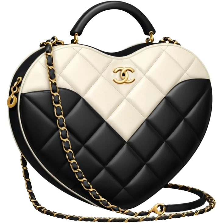 chanel white heart shape bag emoji