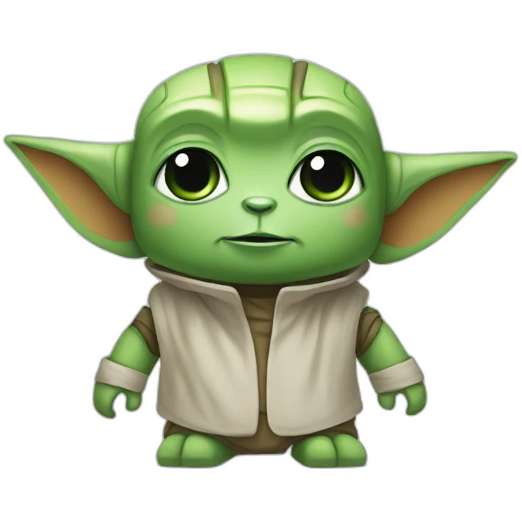 cute robot with yoda ears emoji
