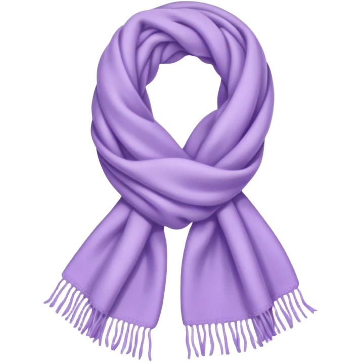 Realistic light pastel whitish purple lavender winter scarf isolated. emoji