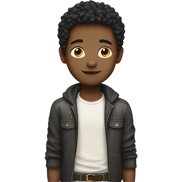 a boy with fair skin styling for a pose emoji