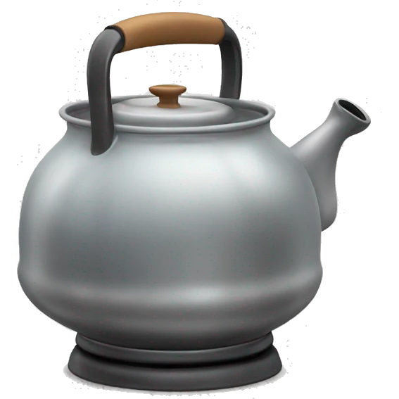 boiling water kettle with steam emoji