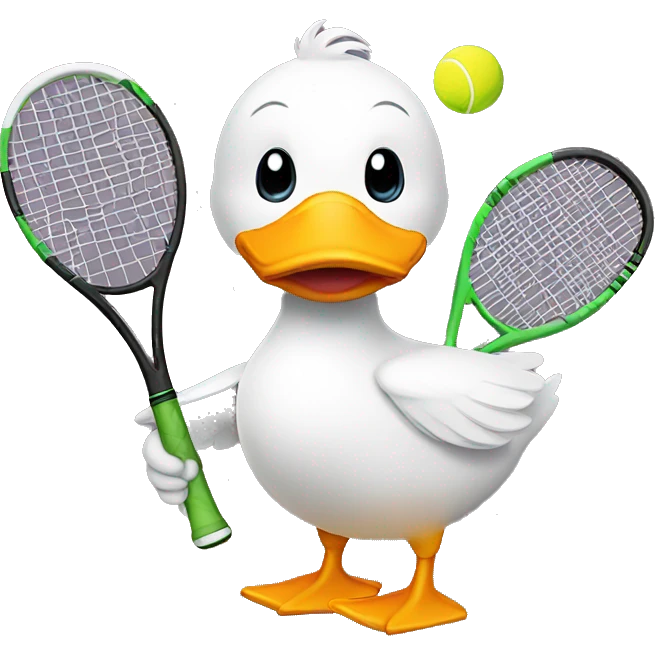 duck with tennis raquet emoji
